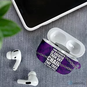 Domestic Violence Awareness Purple Sunflower Strength Quote AirPods Case