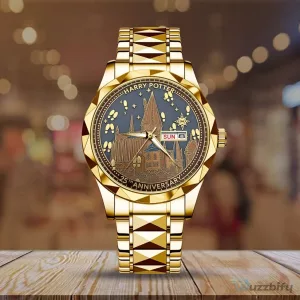 Harry Potter 25th Anniversary Hogwarts Castle Gold Tone Quartz Watch