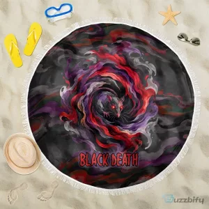 Black Death Plague Rat Dark Gothic Fantasy Round Beach Blanket