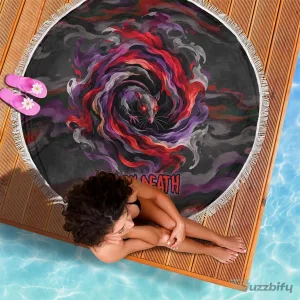 Black Death Plague Rat Dark Gothic Fantasy Round Beach Blanket