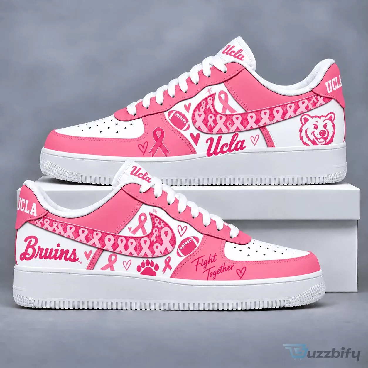 UCLA Bruins Breast Cancer Awareness Pink Ribbon Football Team Sneakers