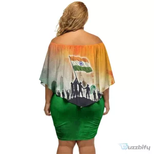 India Armed Forces Flag Day Off Shoulder Short Dress Honoring Our Defenders