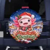 Cute Axolotl Christmas Winter Wonderland Spare Tire Cover