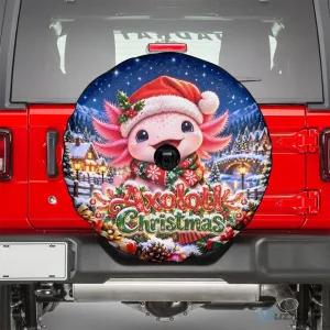 Cute Axolotl Christmas Winter Wonderland Spare Tire Cover