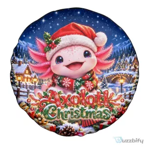 Cute Axolotl Christmas Winter Wonderland Spare Tire Cover