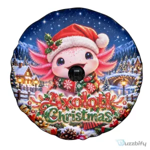 Cute Axolotl Christmas Winter Wonderland Spare Tire Cover