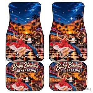 Baby Boomers Generation Vintage 1950s Retro Rock and Roll Car Mat Set