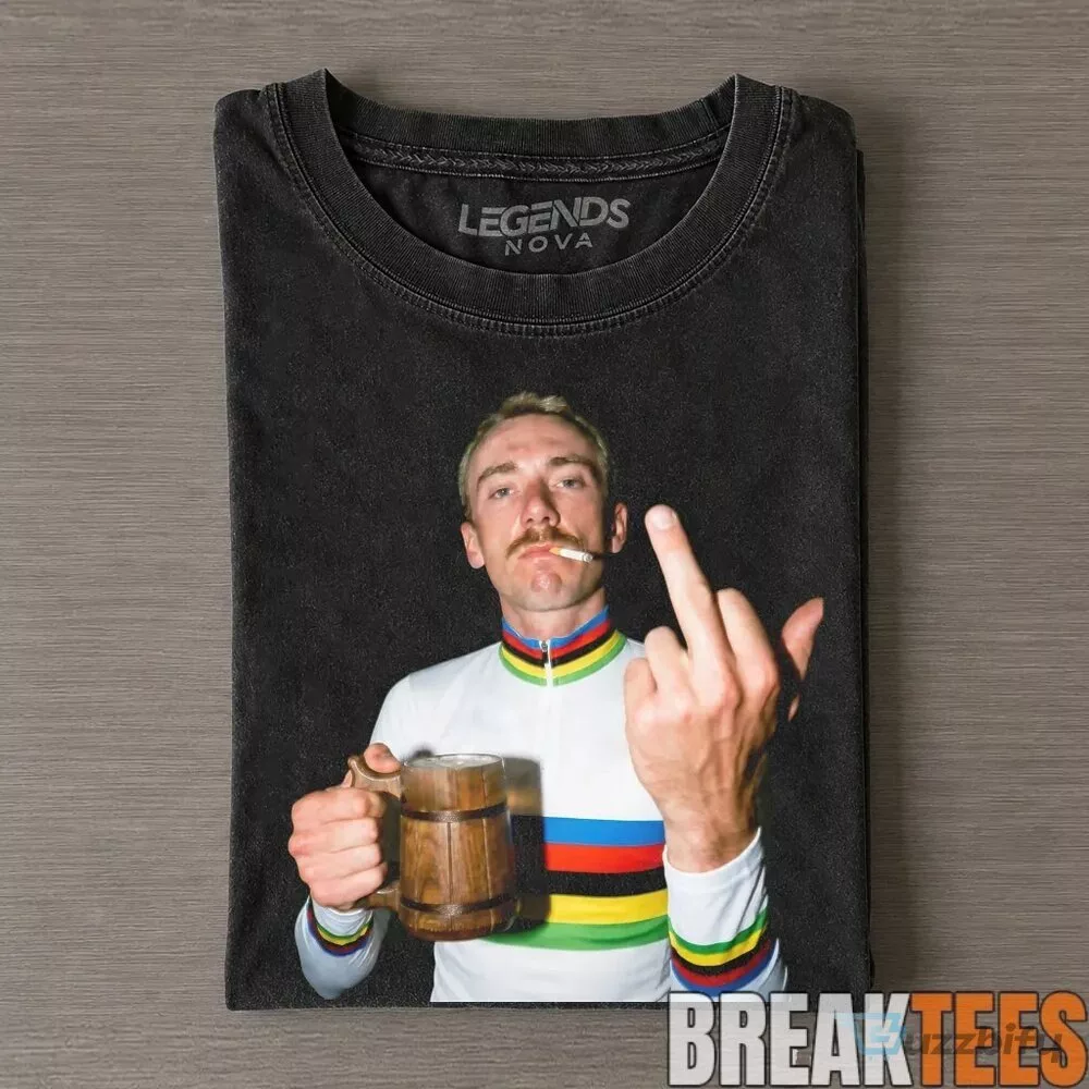 Brandon McNulty Smoking Middle Finger Cycling Champion Funny T-Shirt