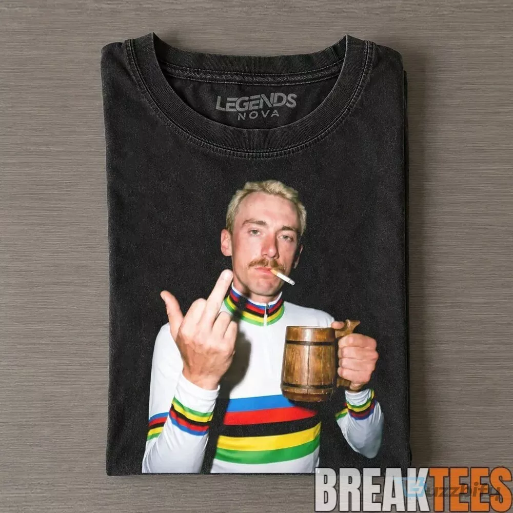 Brandon McNulty Smoking Middle Finger Cycling Champion Funny T-Shirt