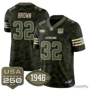 Cleveland Browns Deshaun Watson Salute to Service Stitched Football Jersey