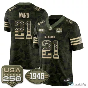 Cleveland Browns Deshaun Watson Salute to Service Stitched Football Jersey