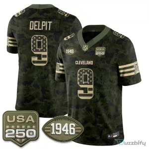 Cleveland Browns Deshaun Watson Salute to Service Stitched Football Jersey