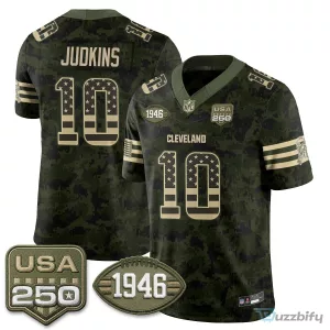 Cleveland Browns Deshaun Watson Salute to Service Stitched Football Jersey