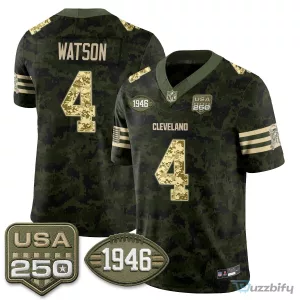 Cleveland Browns Deshaun Watson Salute to Service Stitched Football Jersey
