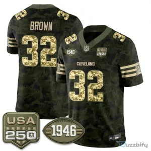 Cleveland Browns Deshaun Watson Salute to Service Stitched Football Jersey