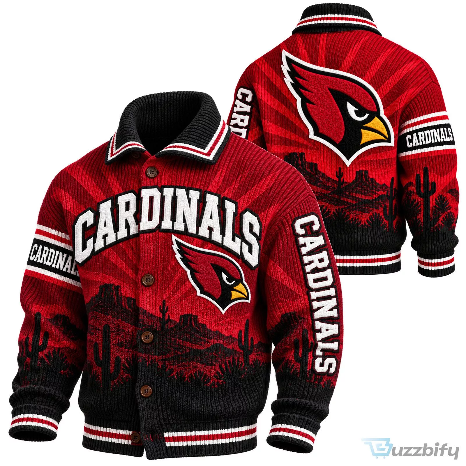 Arizona Cardinals NFL Football Team Knit Cardigan Sweater