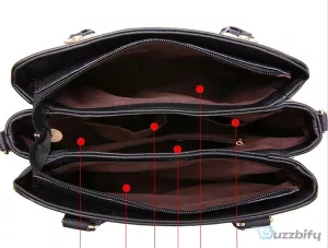 Personalized Black Leather Handbag for Women with Fiat Car Logo and Name Customization