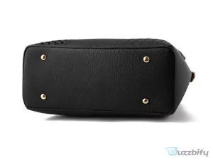 Personalized Black Leather Handbag for Women with Fiat Car Logo and Name Customization