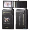 Cadillac Custom Name Slim Leather Wallet with Photo Slot and Card Holder
