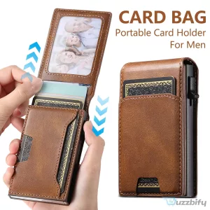 Cadillac Custom Name Slim Leather Wallet with Photo Slot and Card Holder