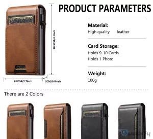 Cadillac Custom Name Slim Leather Wallet with Photo Slot and Card Holder