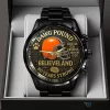 Cleveland Browns Dawg Pound Believeland 80 Years Strong Black Stainless Steel Watch