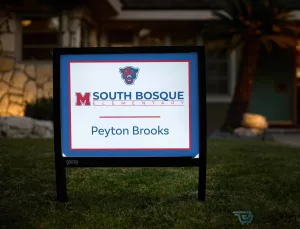 Midway South Bosque Elementary School Custom Yard Sign with Panther Mascot