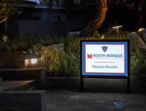 Midway South Bosque Elementary School Custom Yard Sign with Panther Mascot