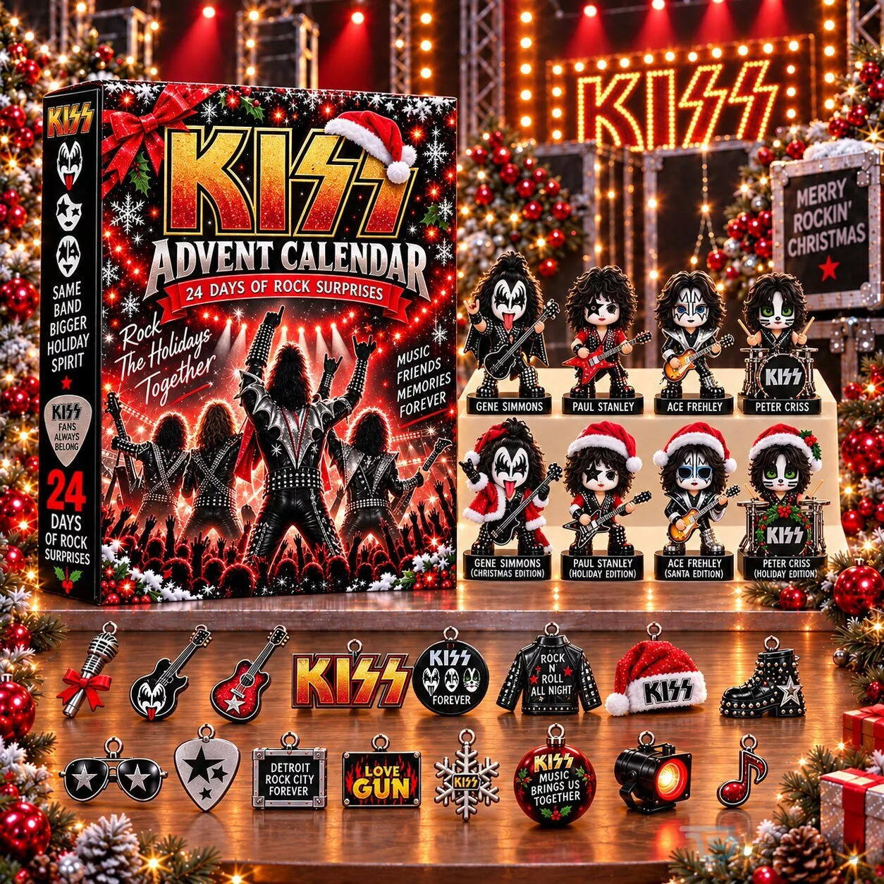 KISS Band Rock and Roll Christmas Holiday Advent Calendar Blind Box Set