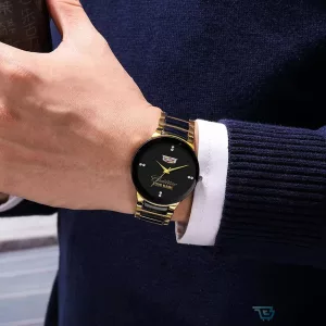 Cadillac Logo Custom Name Black and Gold Quartz Watch for Men