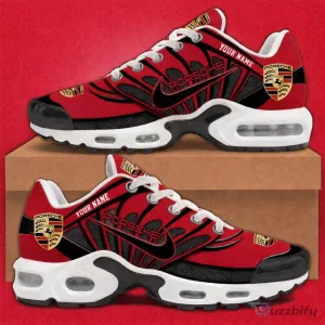 Porsche Red and Black Custom Name Sport Shoes