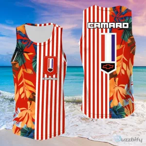 Chevrolet Camaro Red Stripe Tropical Hawaiian Shirt