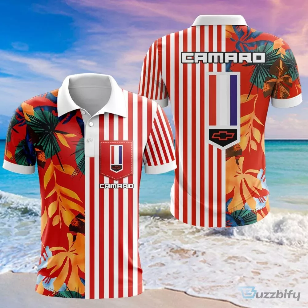 Chevrolet Camaro Red Stripe Tropical Hawaiian Shirt