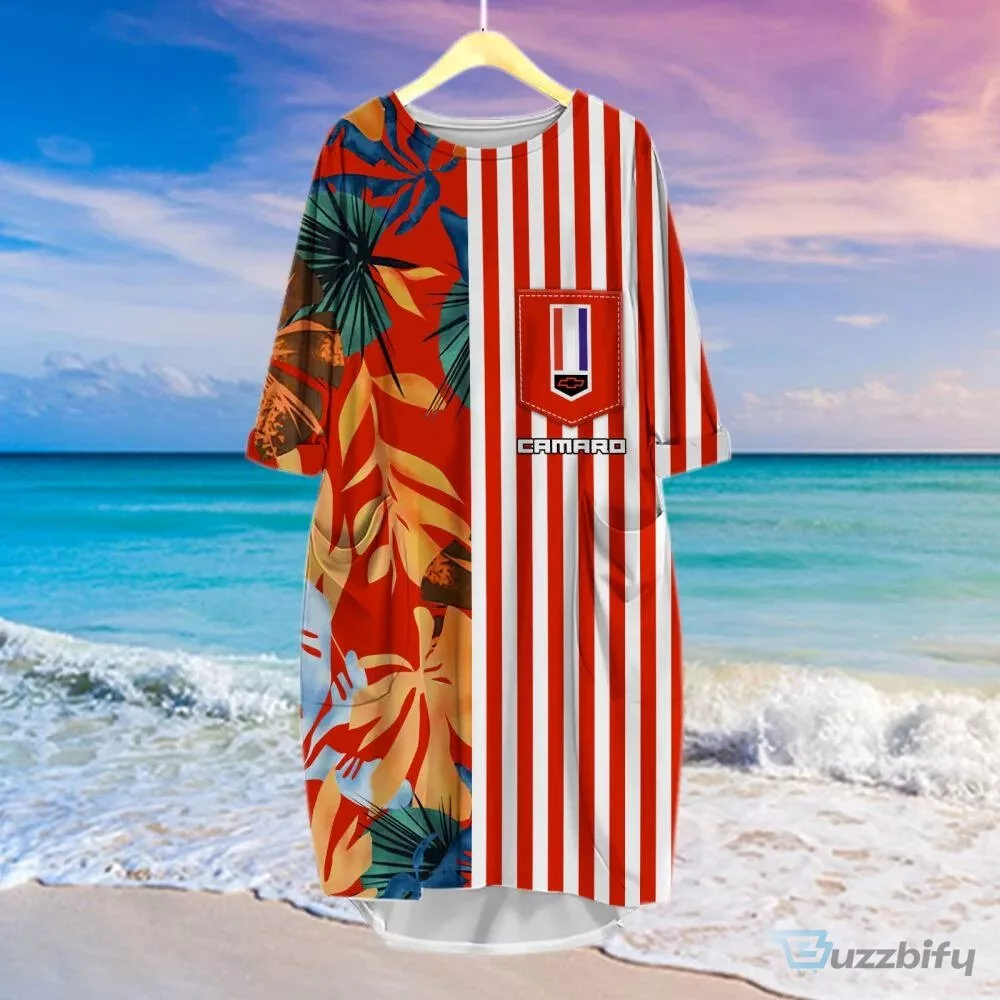 Chevrolet Camaro Red Stripe Tropical Hawaiian Shirt