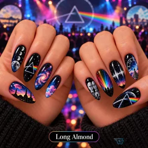Pink Floyd Dark Side of the Moon Album Art Press-On Nails