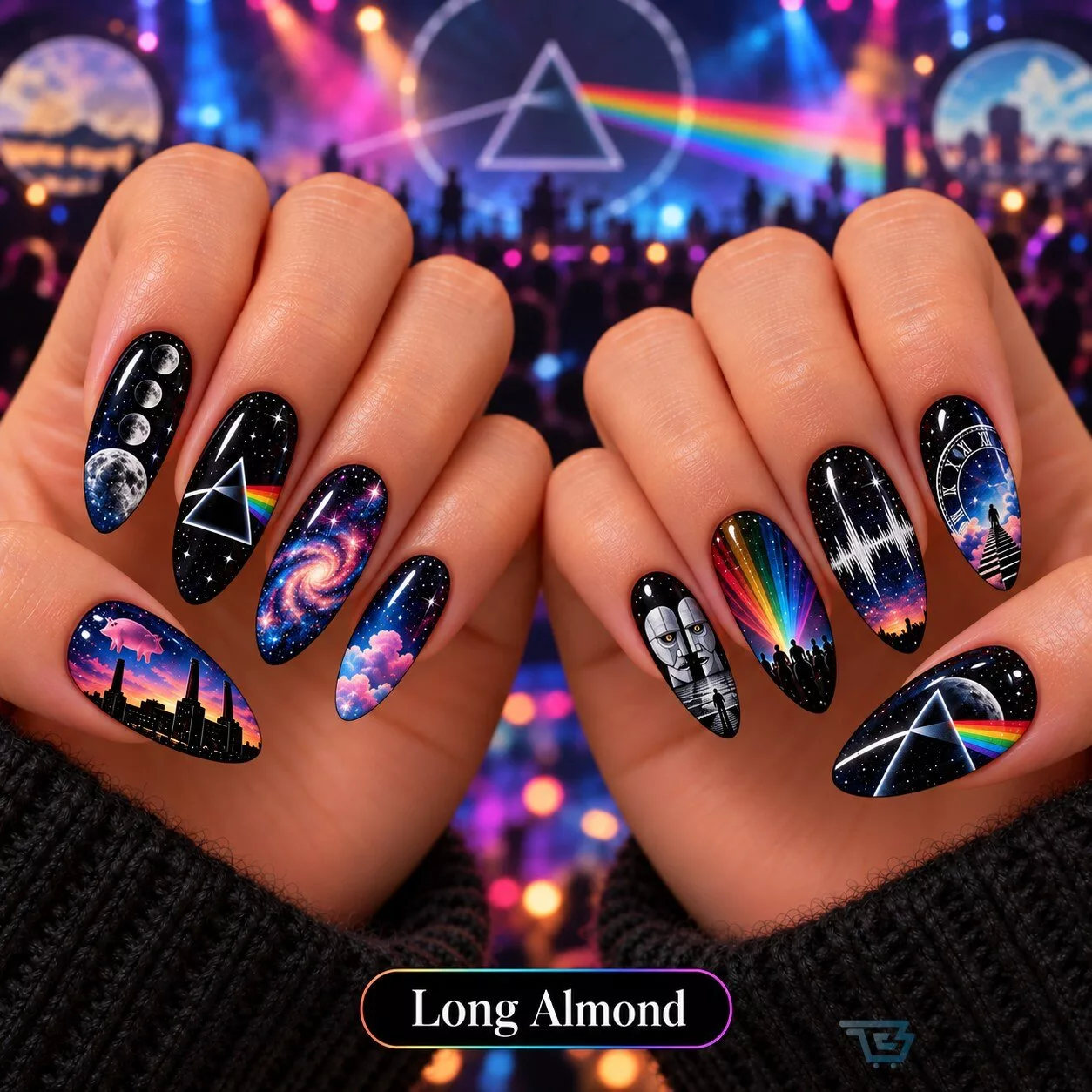 Pink Floyd Dark Side of the Moon Album Art Press-On Nails