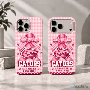 Florida Gators Breast Cancer Awareness Pink Gingham Pattern Phone Case