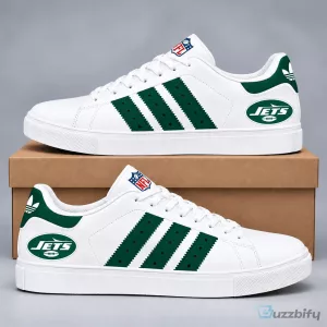New York Jets NFL Legacy Superstar White and Green Stripes Shoes