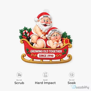 Growing Old Together Personalized Christmas Sleigh Ornament