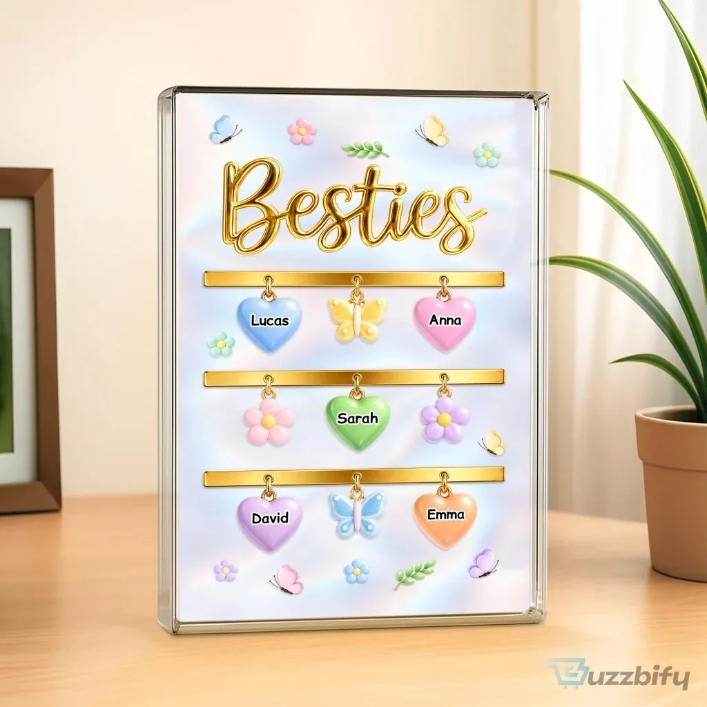 Personalized Mommy Gold Name Hearts Acrylic Plaque