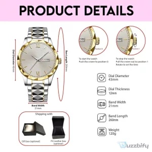 Personalized Union Labor Stainless Steel Wristwatch with Custom Dial