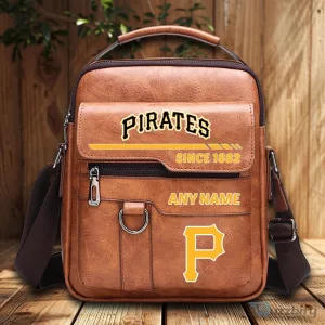 Pittsburgh Pirates Personalized Name Vintage PU Leather Shoulder Bag