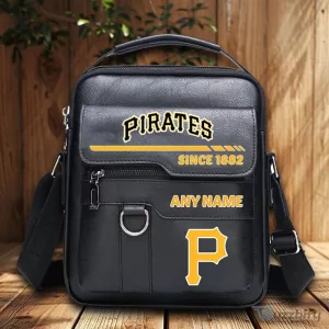 Pittsburgh Pirates Personalized Name Vintage PU Leather Shoulder Bag