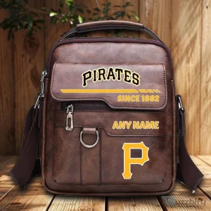 Pittsburgh Pirates Personalized Name Vintage PU Leather Shoulder Bag
