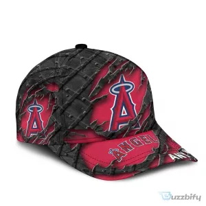 Los Angeles Angels Personalized Name Black Metal Design Baseball Cap