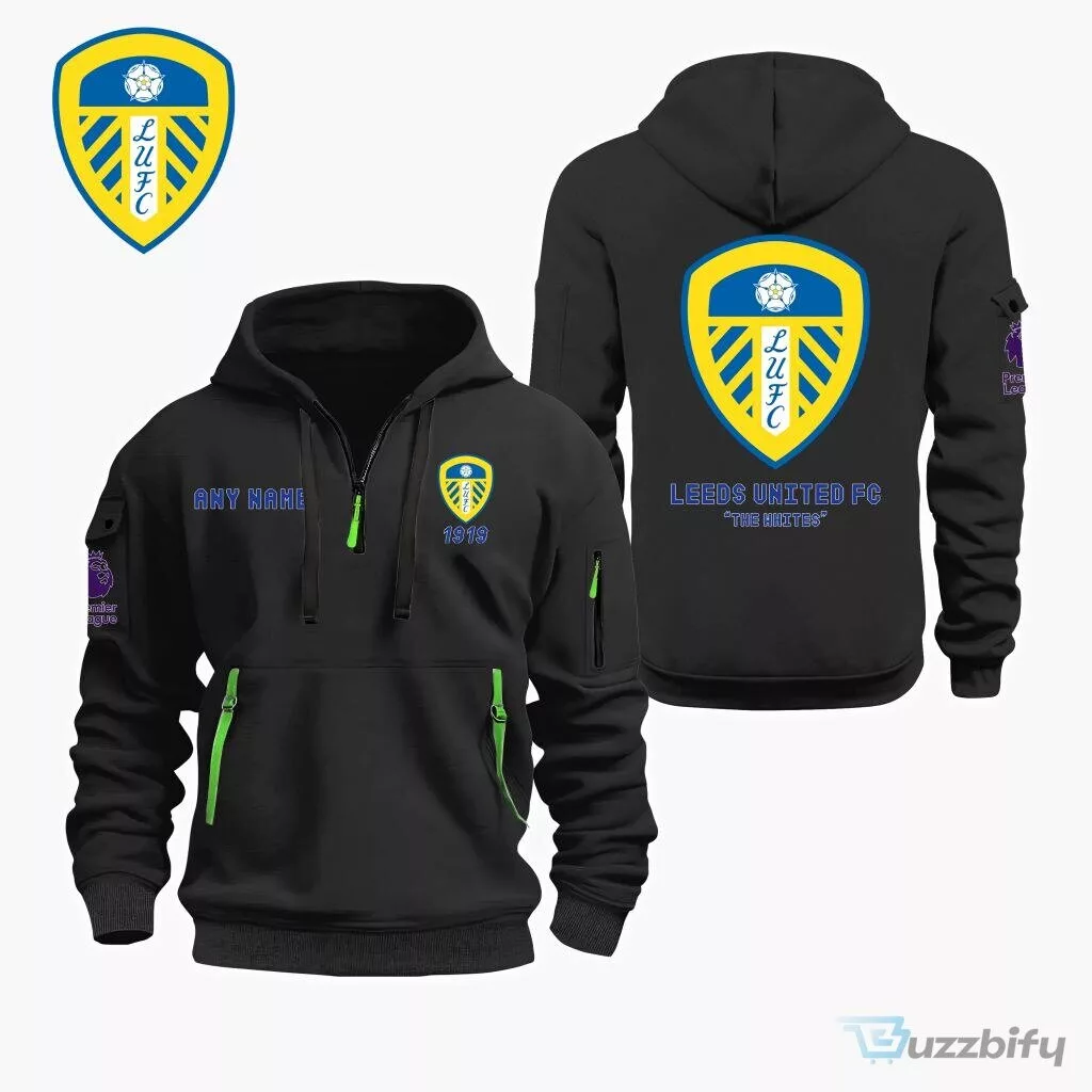 Leeds United Football Club Personalized Quarter Zip Hoodie