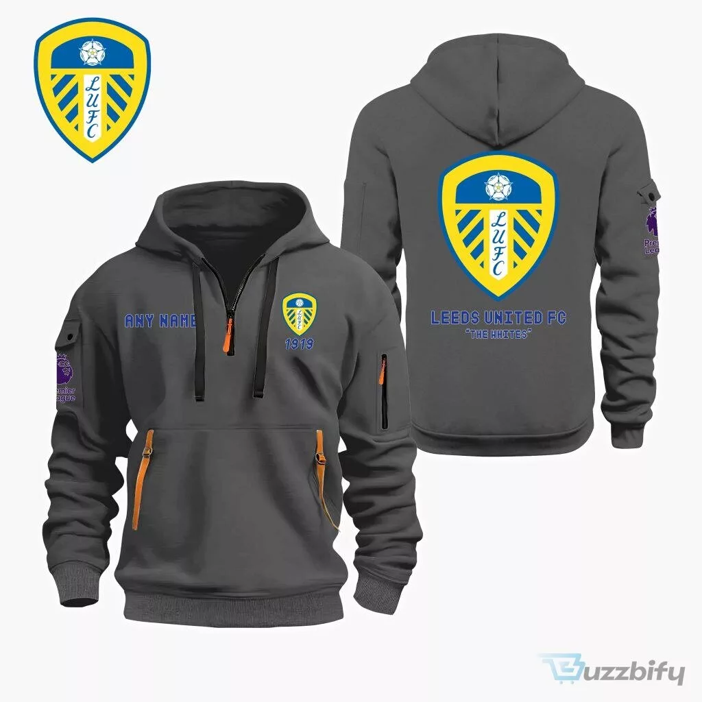 Leeds United Football Club Personalized Quarter Zip Hoodie