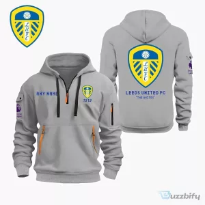 Leeds United Football Club Personalized Quarter Zip Hoodie