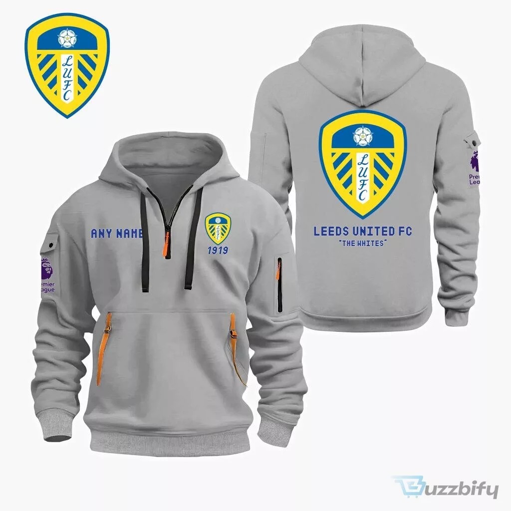 Leeds United Football Club Personalized Quarter Zip Hoodie