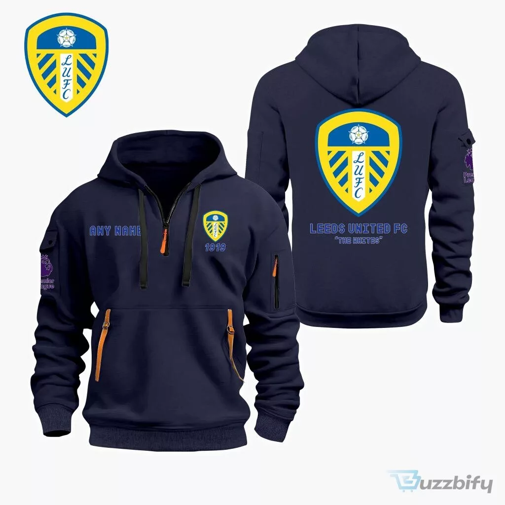 Leeds United Football Club Personalized Quarter Zip Hoodie